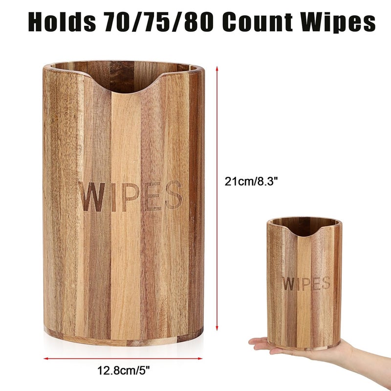 Kokone Wooden Wipes Dispenser Compatible for Clorox Lysol, Farmhouse Wipes Canister Holder Cleaning Wipe Dispenser Container, Decorative Wood Wipes Dispenser Keeper for Kitchen Bathroom Office - Image 3